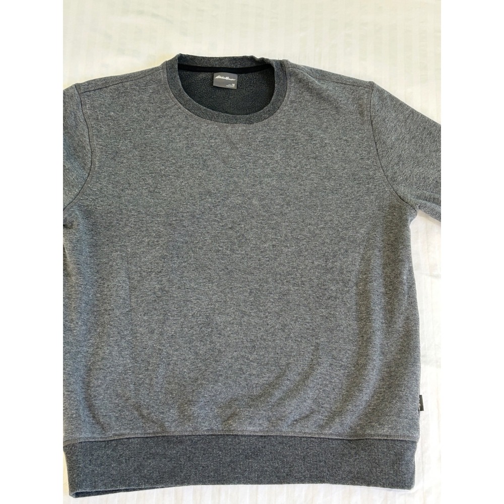 Eddie Bauer Mens Crewneck Sweatshirt Charcoal Gray Heather Fleece Pullover M